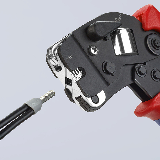 KNIPEX 97 53 09 SB Automatické lisovacie kliešte pre dutinky s predným vkladaním s multi-komponentný