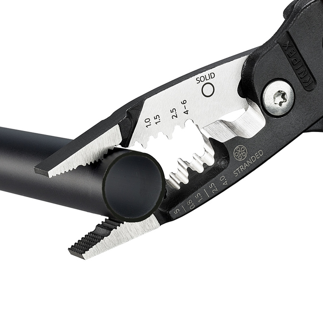 KNIPEX 13 71 200 ME SB WireStripper poplastované čierne atramentované 200 mm