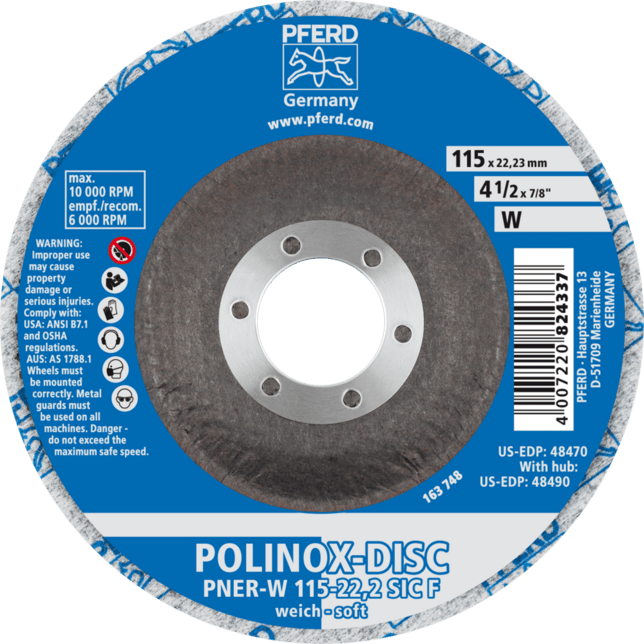 PFERD TOOLS Fleece vrstvené (netkané) náradie DISC PNER-W 115-22,2 SiC F