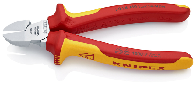 KNIPEX 70 26 160 Bočné cvikacie kliešte izolované s multi-komponentnými rukoväťami, VDE testované po