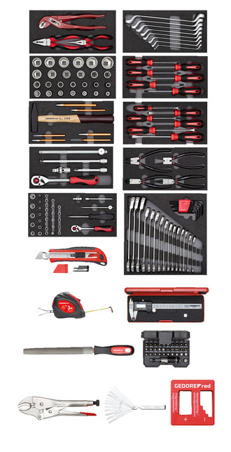 GEDORE RED Vozík dielenský 166 diel 6 zásuviek MECHANIC R21562002 Gedore Red