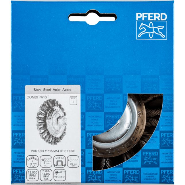 PFERD TOOLS Závitové fazetové kefy POS KBG 11515/M14 CT ST 0,50