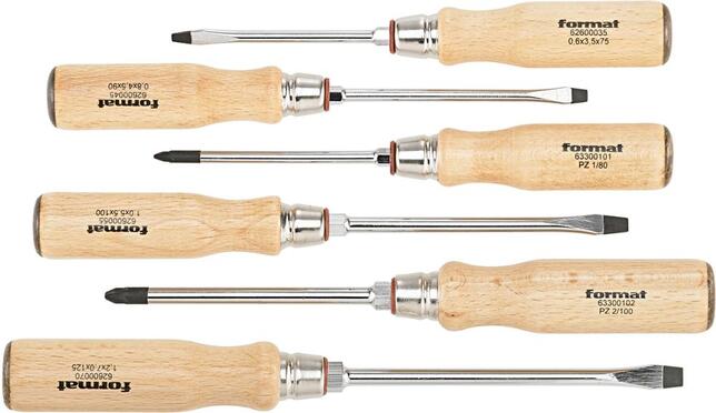 FORMAT Sada skrutkovačov PZ 6 diel drevo Format