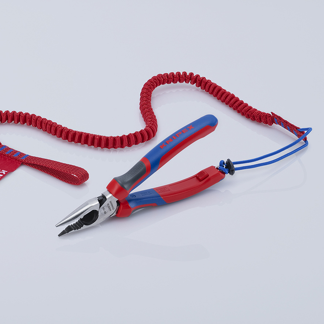 KNIPEX 08 22 185 Kombinované kliešte s ihlovým nosom čierne atramentované 185 mm