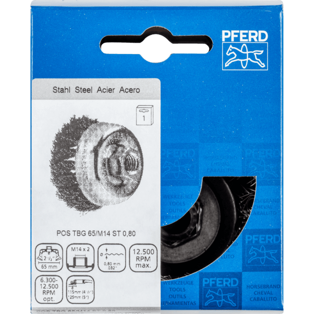 PFERD TOOLS závitové pohárové kefy POS TBG 65/M14 ST 0,80