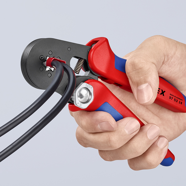 KNIPEX 97 53 14 SB Automatické lisovacie kliešte pre dutinky s bočným prístupom s multi-komponentným