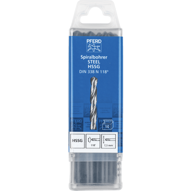 PFERD TOOLS Vrtacie a ponorné nástroje SPB DIN 338 HSSG N 7,5 OCEĽ