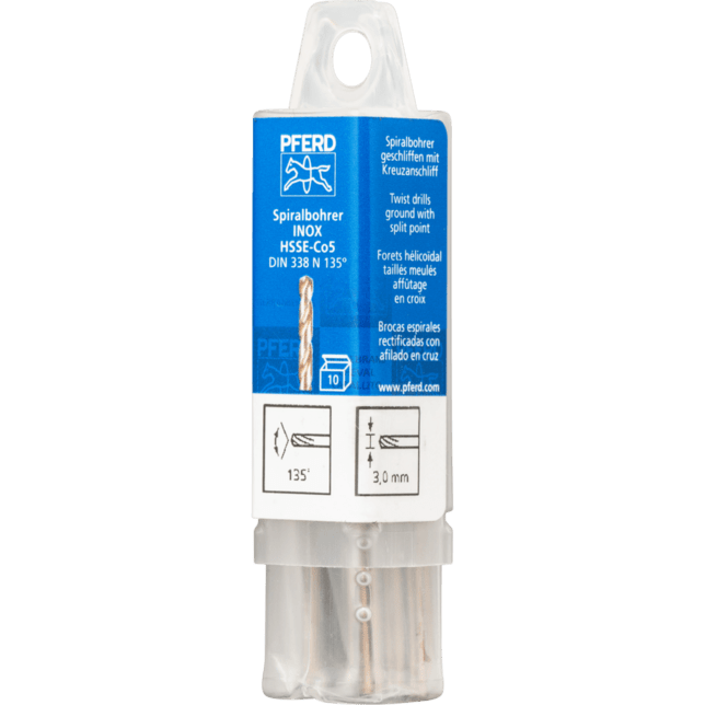 PFERD TOOLS Vrtacie a ponorné nástroje SPB DIN 338 HSSE N 3,0 INOX