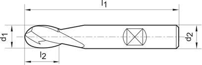 FORMAT Fréza rádiusová alu 8,0 / 4,0mm Z2 ta-C VHM W HSC DIN6535S HA Format GT