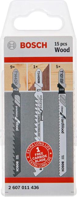 BOSCH Stichsägeblatt-Set Bosch 15-teilig für Holz