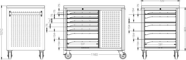 FORMAT Stôl pracovný 1158x720x1000 13Z pojazdný Format