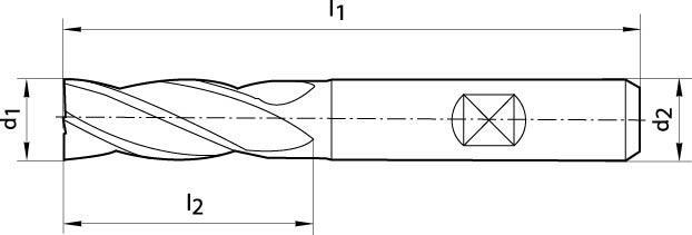 FORMAT Fréza 8mm Z4 TiAlN HSS-E PM N DIN844K Format
