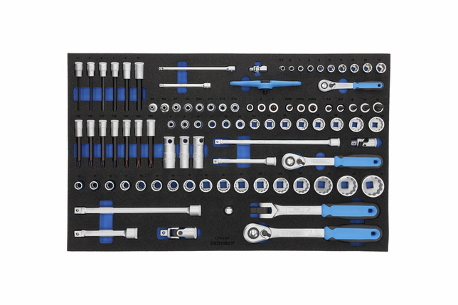 GEDORE 2005 CT4-U-20 Sada nástrčných kľúčov 1/4"-3/8"-1/2" v module Check-Tool, 91-dielna