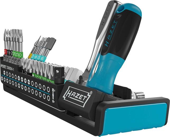 Sada hlavíc a bitov 1/4" s račňou 60Z L90mm 29diel 2300SH-1 HAZET