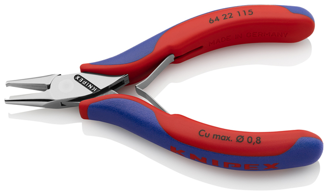 KNIPEX 64 22 115 Čelné cvikacie kliešte pre elektroniku s multi-komponentnými úchopmi 115 mm