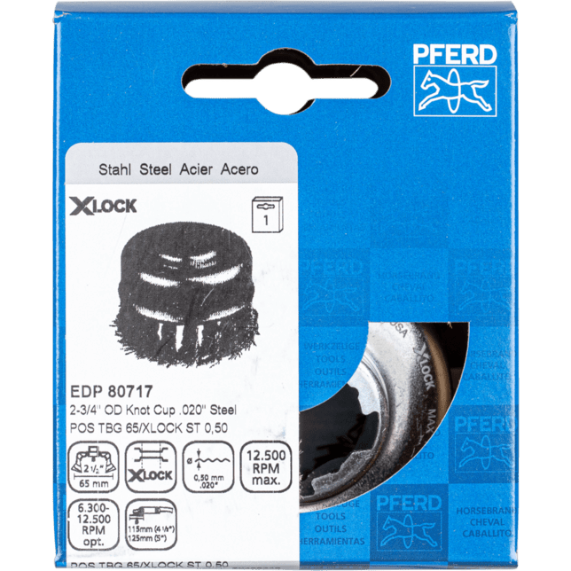 PFERD TOOLS závitové pohárové kefy POS TBG 65/X-LOCK ST 0,50
