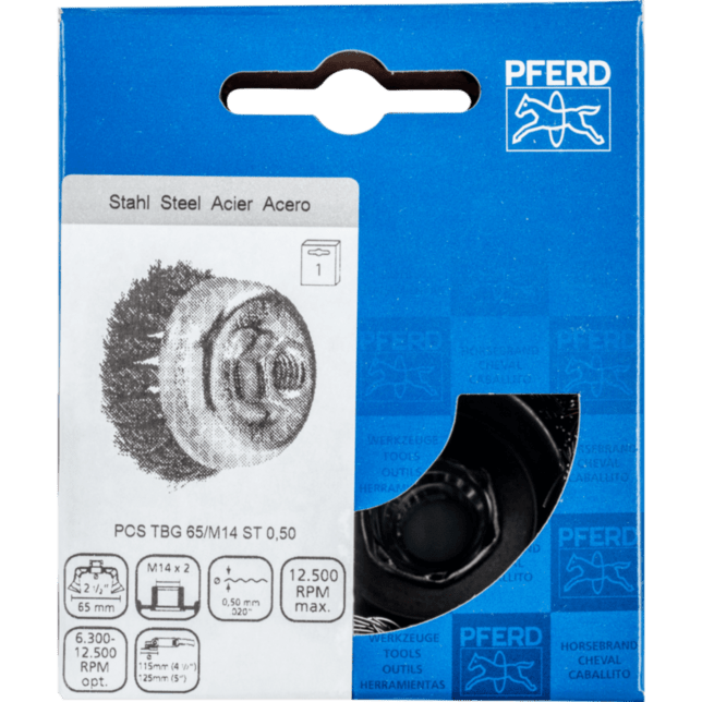PFERD TOOLS závitové pohárové kefy POS TBG 65/M14 ST 0,50