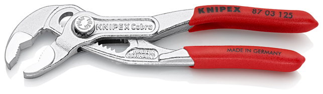 KNIPEX 87 03 125 Cobra® Hightech kliešte na vodné čerpadlá s protišmykovým plastovým povrchom pochró
