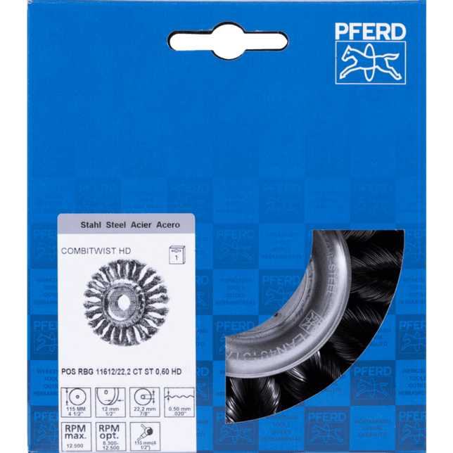 PFERD TOOLS Kolesové kefy POS RBG 11512/22,2 CT ST 0,50 HD