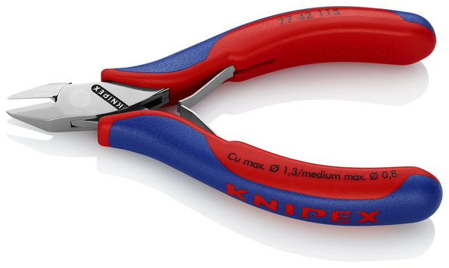KNIPEX 77 42 115 SB bočné cvikacie kliešte pre elektroniku s prevlečným kĺbom s multi-komponentnými 
