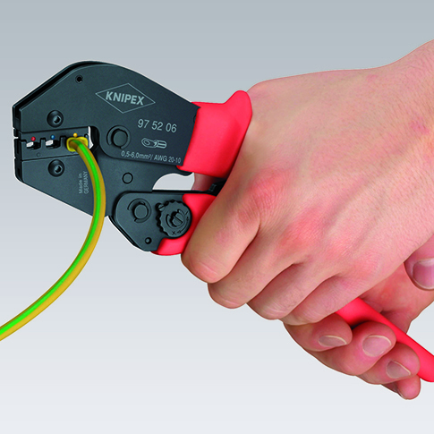 KNIPEX 97 52 13 SB Lisovacie kliešte tiež na obojručné používanie s protišmykovými plastovými úchopm