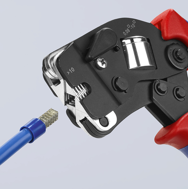 KNIPEX 97 53 09 SB Automatické lisovacie kliešte pre dutinky s predným vkladaním s multi-komponentný