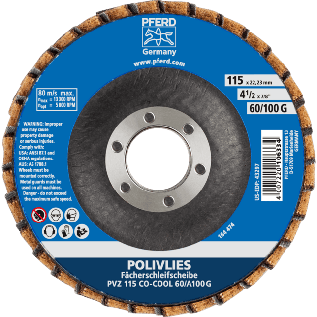 PFERD TOOLS Fleece vrstvené (netkané) náradie PVZ 115 CO-COOL 60 / A 100 G