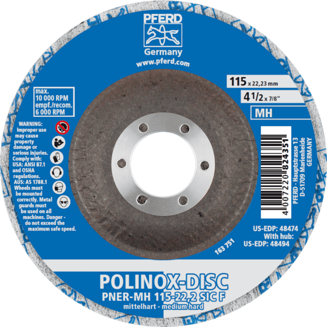 PFERD TOOLS Fleece vrstvené (netkané) náradie DISC PNER-MH 115-22,2 SiC F