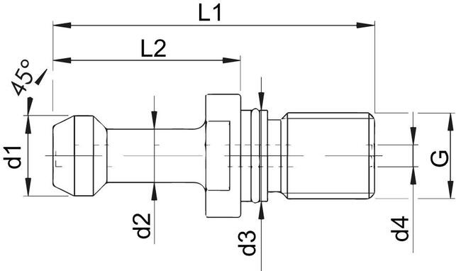 FORMAT Čáp uťahovací SK40 M16 HURCO / HAAS s otvorom Format