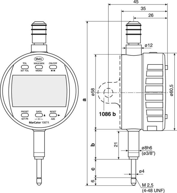Odchýlkomer digi 12,5/0,0001mm IP42 RS232 USB Mahr