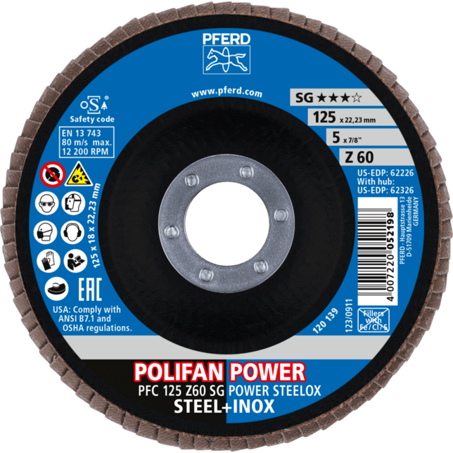 PFERD TOOLS POLIFAN-Disky s plochou PFC 125 Z60 SG POWER STEELOX (2)