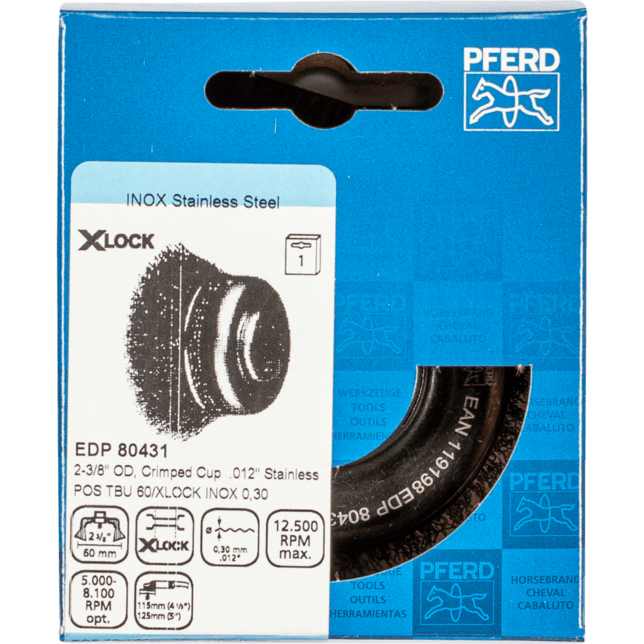 PFERD TOOLS závitové pohárové kefy POS TBU 60/X-LOCK INOX 0,30