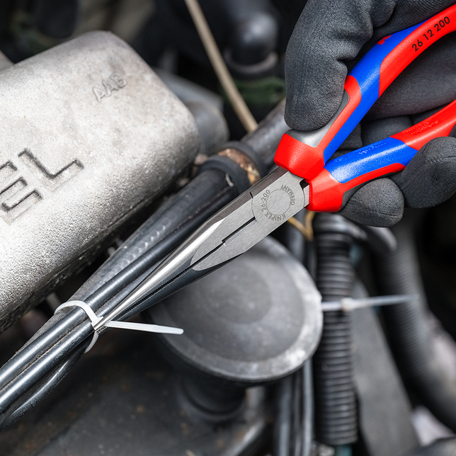 KNIPEX 26 12 200 SB Polguľaté bočné cvikacie kliešte (Kliešte v tvare bocianieho zobáka) čierne atra