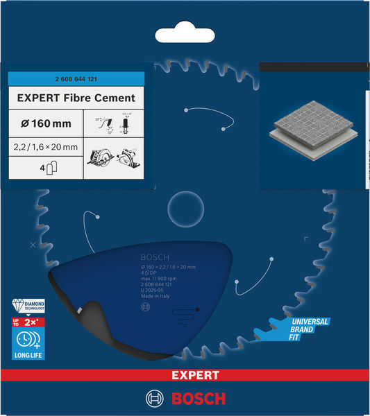 BOSCH Kotúč EXPERT Fibre Cement pre okružné píly, 160 x 2,2/1,6 x 20 mm, T4