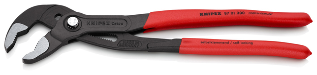 KNIPEX 87 01 300 SB Cobra® Hightech kliešte na vodné čerpadlá s protišmykovým plastovým povrchom šed
