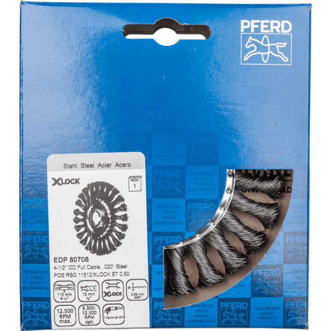 PFERD TOOLS Kolesové kefy POS RBG 11512/X-LOCK ST 0,50