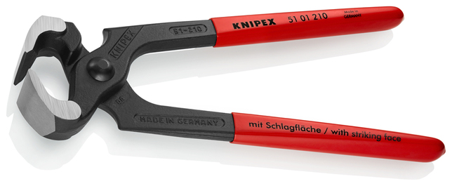 KNIPEX 51 01 210 Cvikacie kliešte štýlu kladivovej hlavy poplastované čierne atramentované 210 mm