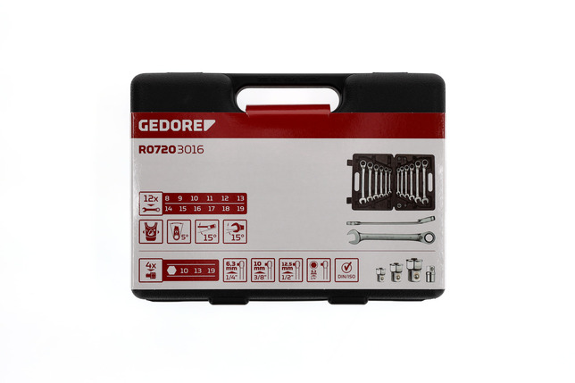 GEDORE RED Sada kľúčov očkoplochých 16 diel račňových R07203016 Gedore Red