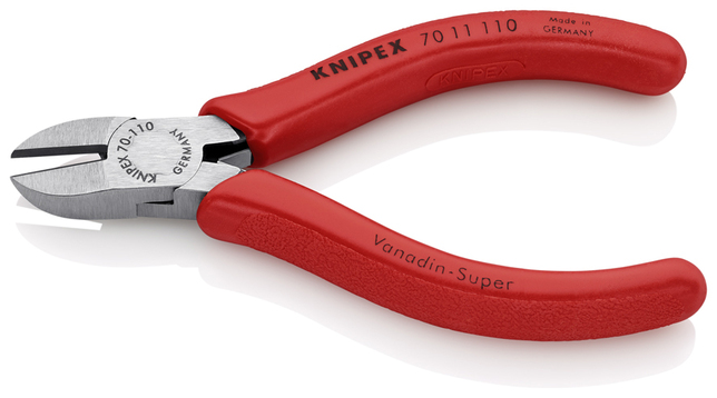 KNIPEX 70 11 110 Bočné cvikacie kliešte poplastované čierne atramentované 110 mm
