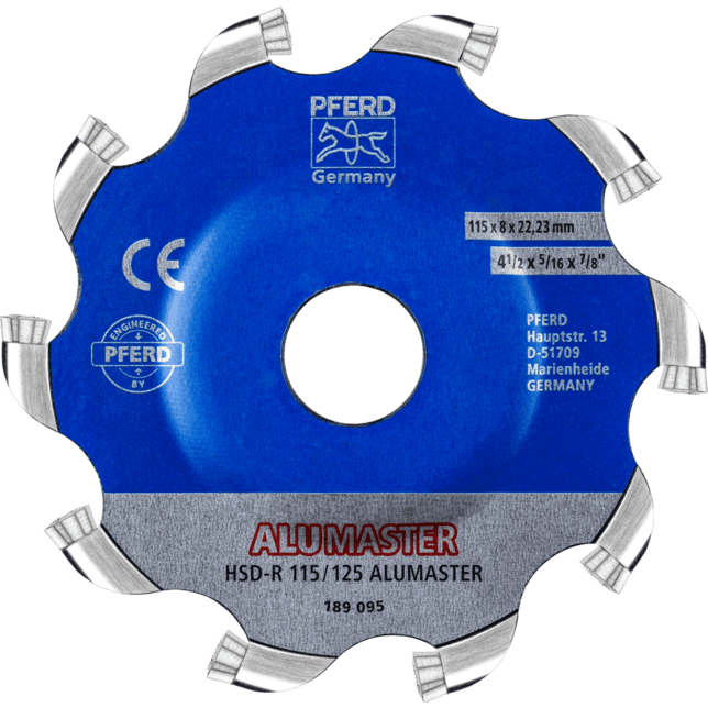 PFERD TOOLS Frézovacie nástroje s rezacími vložkami HSD-R 115/125 ALUMASTER
