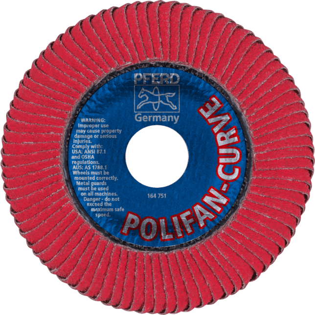 PFERD TOOLS POLIFAN-Disky s plochým okrajom PFR 115-L CO 60 SGP CURVE STEELOX