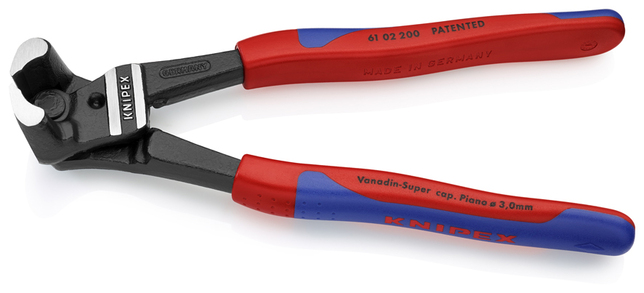 KNIPEX 61 02 200 Čelné pákové cvikacie kliešte vysoký pákový prevod poplastované čierne atramentovan