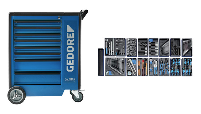 GEDORE 1500 ES-02-2004 Nástrojový vozík s 207-dielnou sadou nástrojov