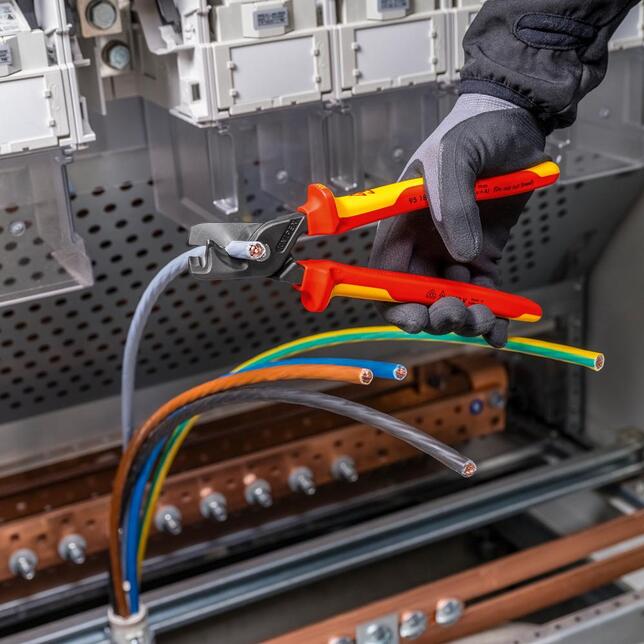 KNIPEX Nožnice káblové d23mm 120mm2 dvojbrit StepCut XL VDE / 9518225 Knipex