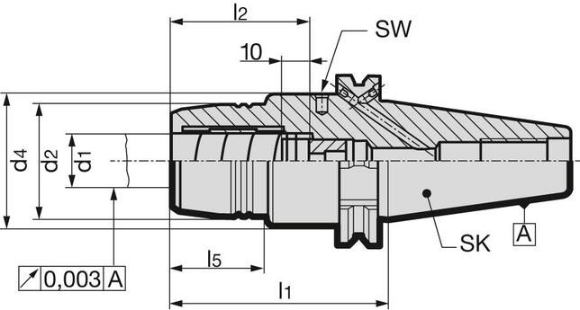 Hydro-Dehnspannfutter DIN69871ADB SK40 14x80,5mm GÜHRING