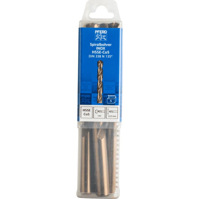 PFERD TOOLS Vrtacie a ponorné nástroje SPB DIN 338 HSSE N 12,0 INOX