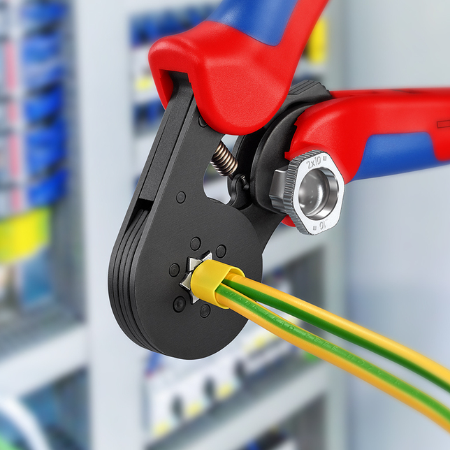 KNIPEX 97 53 14 SB Automatické lisovacie kliešte pre dutinky s bočným prístupom s multi-komponentným