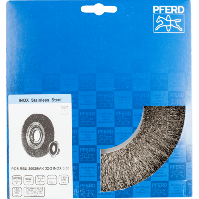 PFERD TOOLS Kolesové kefy POS RBU 20025/AK32-2 INOX 0,30