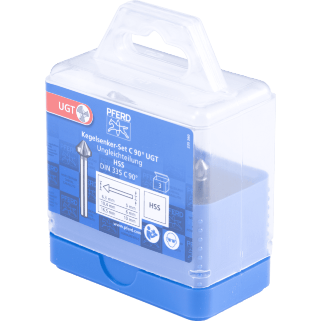 PFERD TOOLS Nástroje na vŕtanie a ponáranie SADA UGT HSS DIN335 C90° 3
