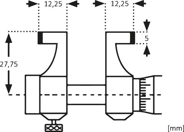 FORTIS Mikrometer dutinový 75-100/0,01mm DIN863 čeľuste Fortis